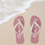 Wedding Bridesmaid Trendy Dusty Rose Jandals<br><div class="desc">Gift your wedding bridesmaids with these stylish bridesmaid flip flops that are a trendy,  dusty rose colour along with white,  stylised script to complement your similar wedding colour scheme. Select foot size along with other options. You may customise your flip flops to change colour to your desire.</div>