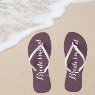 Wedding Bridesmaid Trendy Eggplant Jandals