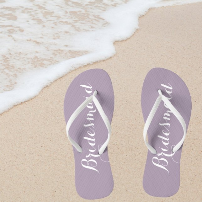 Wedding Bridesmaid Trendy Mauve Jandals (In Situ Beach)