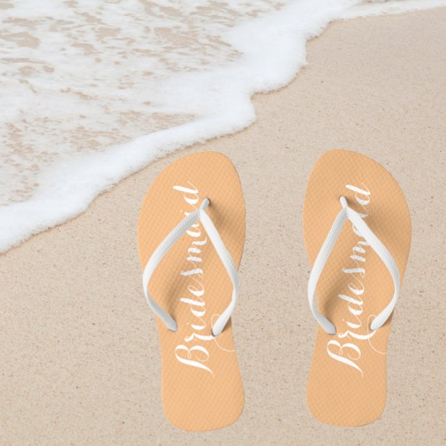 Wedding Bridesmaid Trendy Peach Jandals (In Situ Beach)