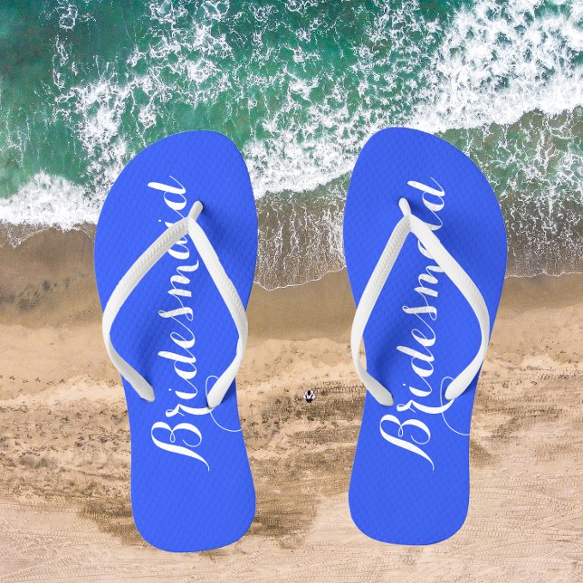 Wedding Bridesmaid Trendy Royal Blue Jandals (In Situ Beach)