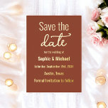 Wedding Brown Save the Date Terracotta Boho<br><div class="desc">Save the Date Brown Invitation with Gold Foil,  More products with this design are in the collection below.</div>