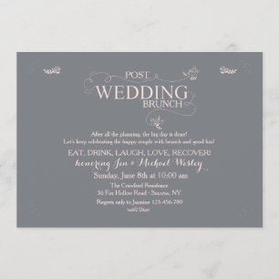Wedding Brunch in Grey Invitation