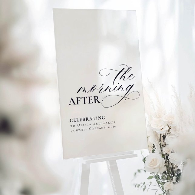 Wedding Brunch The Morning After Welcome Sign (The Morning After Wedding Sign)
