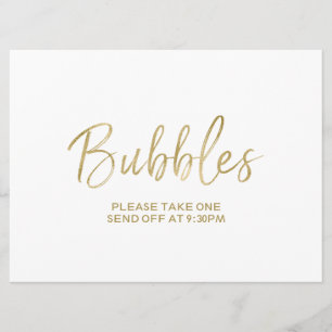 Wedding "Bubbles" Send Off Sign Stylish Invitation