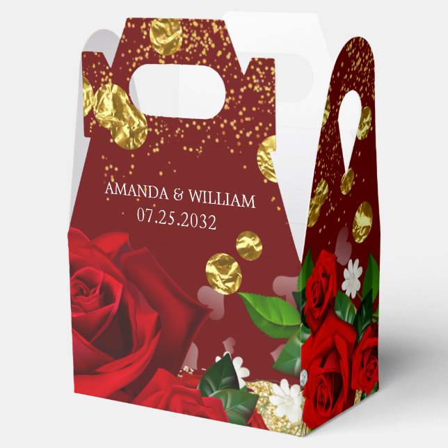 Wedding Burgundy Luxurious Favour Box (Opened)