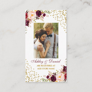 Wedding Burgundy Photo Registry Insert Card BG