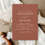 Wedding Burnt Orange Boho Terracotta Invitation<br><div class="desc">Terracotta Burnt Orange Boho Bohemian Wedding Spring or Summer Wedding Invitations - includes beautiful and elegant script typography with a modern simple and classic colour for the special Wedding day celebration.</div>