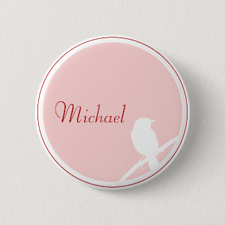 wedding button as table card (pink red)