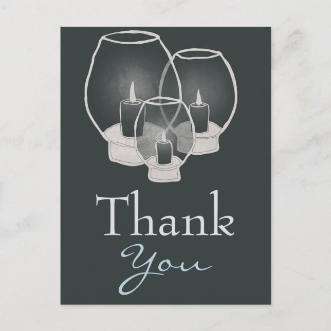 Wedding By Candlelight,  thank you Postcard (Front)
