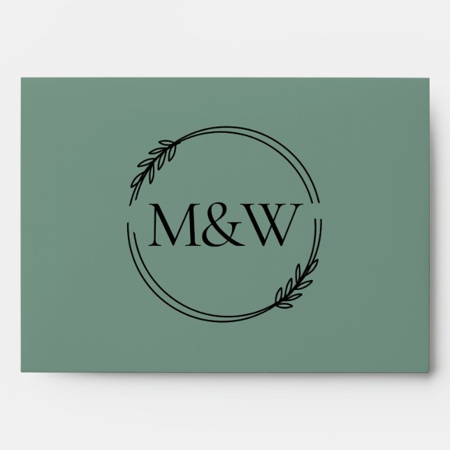 Wedding Cadet Blue Green Invitation Colour Palette Envelope (Front)