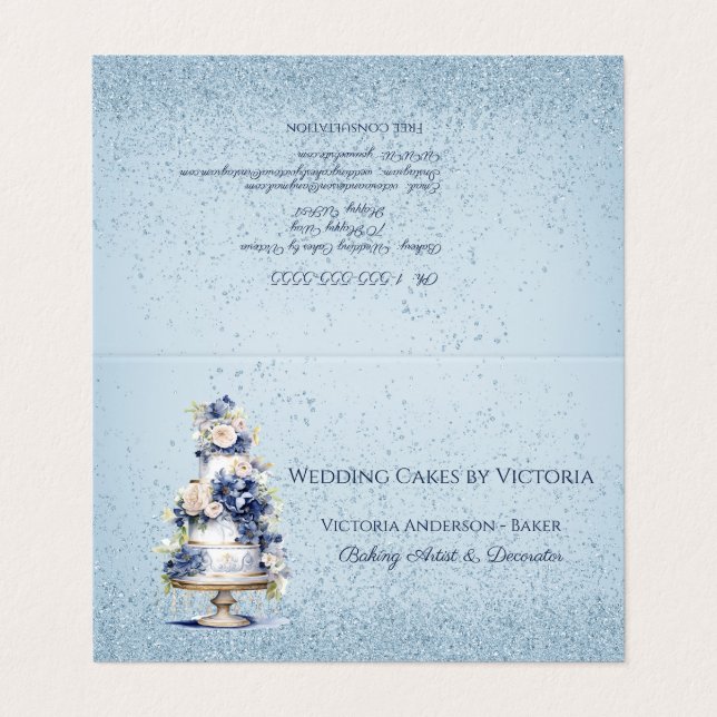 Wedding Cake Baker & Decorator Business Card (Outside Unfolded)