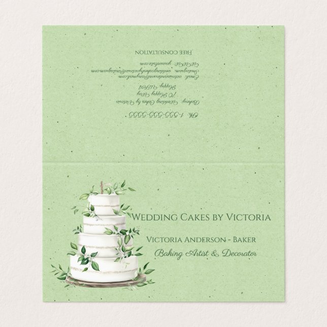 Wedding Cake Baker & Decorator Business Card (Outside Unfolded)