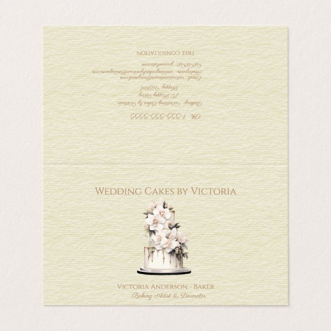 Wedding Cake Baker & Decorator Business Card (Outside Unfolded)