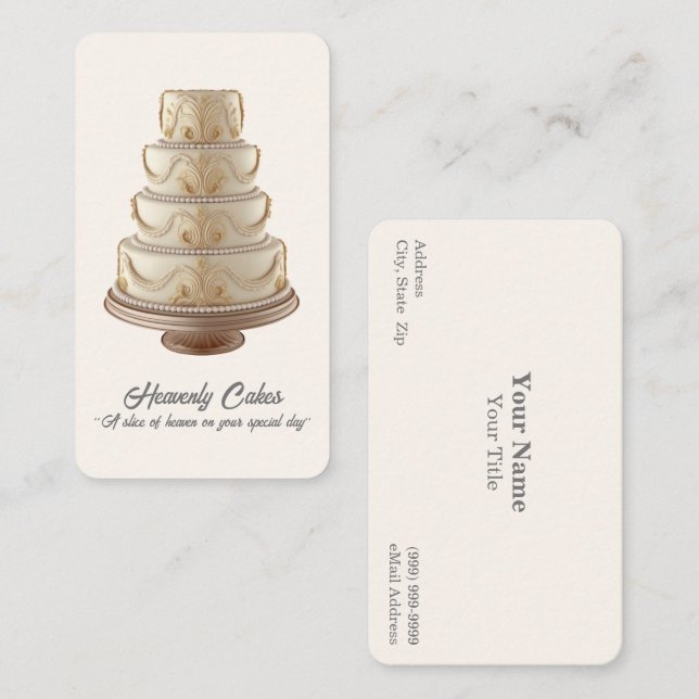 Wedding Cake / Bakery Business Card (Front/Back)
