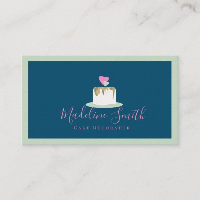 Wedding Cake Bakery Decorator Business Card (Front)