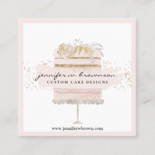 Wedding Cake Bakery Pastry Square Business Card