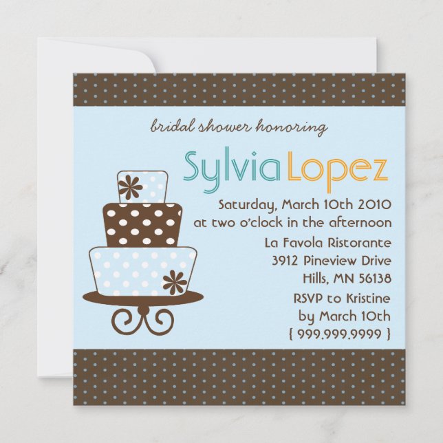 Wedding Cake Bridal Shower Invitation (Front)