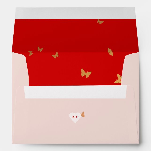 Wedding Cake Butterflies Envelope (Back (Bottom))