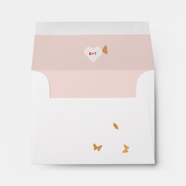 Wedding Cake Butterflies RSVP Envelope (Back (Bottom))