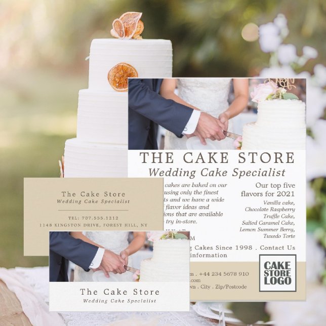 Wedding Cake, Cakery, Cake Store Advertising Flyer (Creator Uploaded)