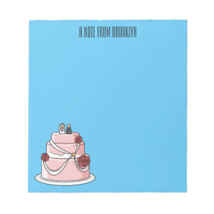 Wedding cake cartoon illustration notepad