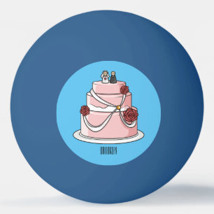 Wedding cake cartoon illustration  ping pong ball