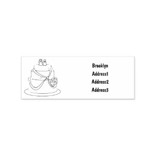 Wedding cake cartoon illustration rubber stamp