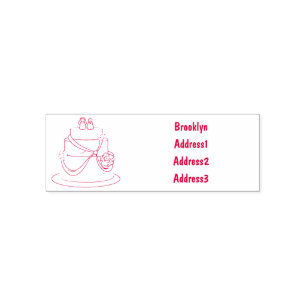 Wedding cake cartoon illustration self-inking stamp