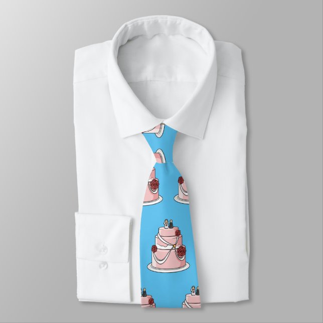 Wedding cake cartoon illustration  tie (Tied)