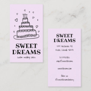 Wedding Cake Catering Bakery Custom Baker Business Card