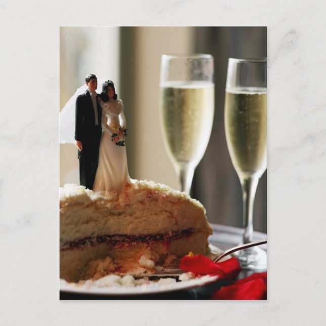 Wedding Cake Champagne Postcard (Front)