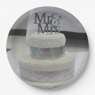 WEDDING Cake closeup Paper Plate