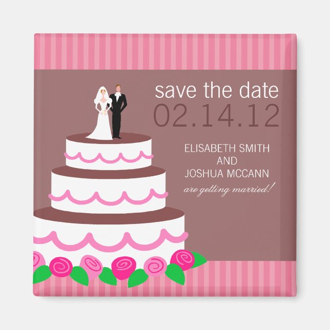 Wedding Cake Collection Save the Date Magnet (Front)