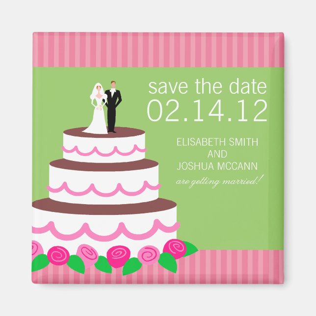 Wedding Cake Collection Save the Date Magnet (Front)