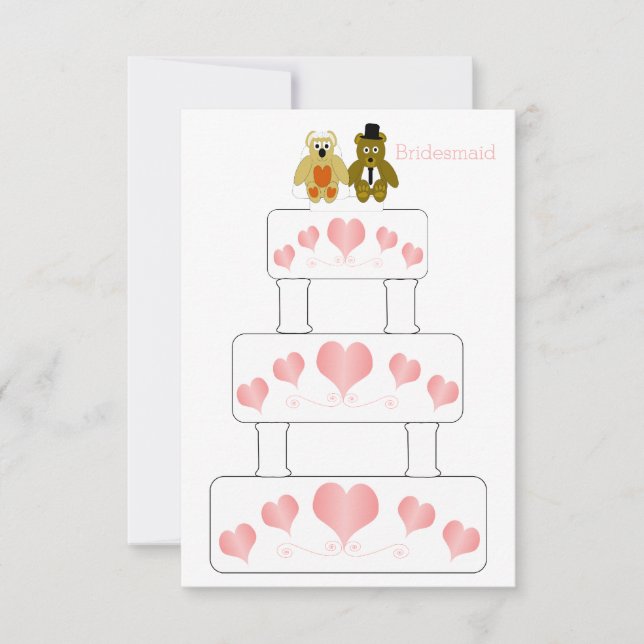 Wedding Cake Design Bridesmaid Request Invitation (Front)