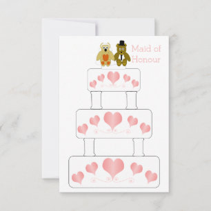 Wedding Cake Design Maid Of Honour Request Invitation