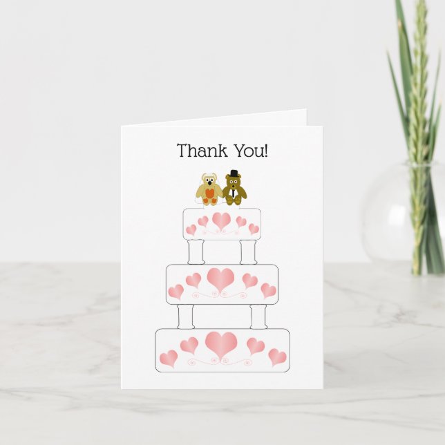 Wedding Cake Design Wedding Thank You Card (Front)