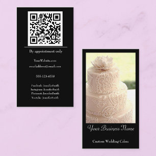 Wedding Cake Designer Chef Elegant Bakery Custom Business Card