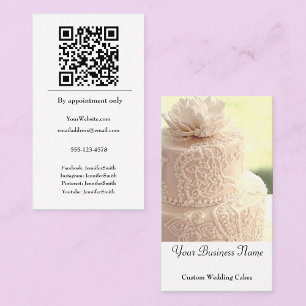 Wedding Cake Designer Elegant Bakery Custom Business Card