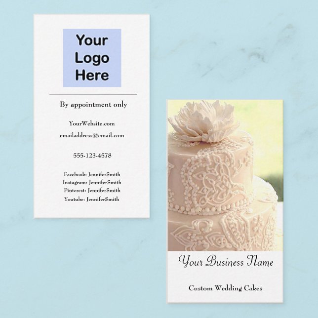 Wedding Cake Designer Elegant Bakery Custom Business Card (Creator Uploaded)