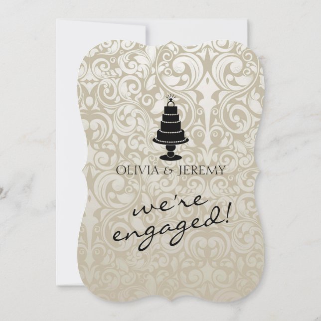 Wedding Cake Engagement Announcement (Back)