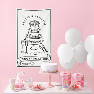 Wedding Cake Engagement Congratulations Banner
