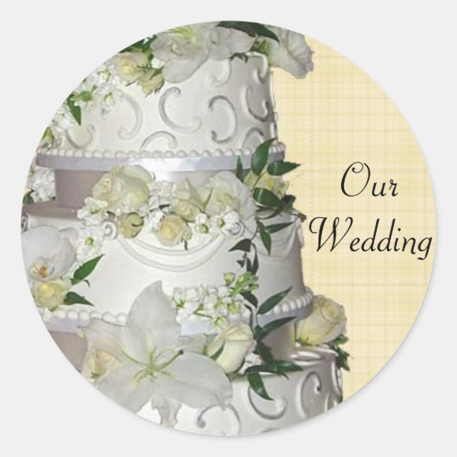 Wedding Cake Envelope Seal Stickers (Front)