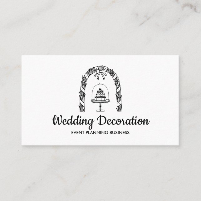 Wedding Cake Event Planner Party Decor Business Card (Front)