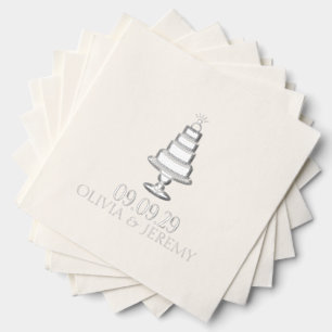 Wedding Cake Foil Napkins
