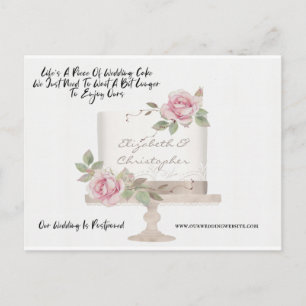 Wedding Cake Funny Change of Date Postponed Postcard