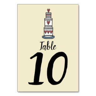 Wedding Cake Illustration Wedding Table Number