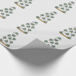 Wedding Cake in Teal and Gold on White Wrapping Paper<br><div class="desc">Wedding cake design in deep teal hues paired with gold and sitting on white,  a perfect gift wrap for parties.</div>