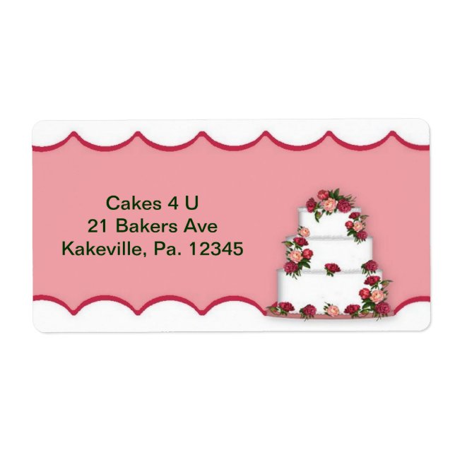 Wedding Cake Label (Front)